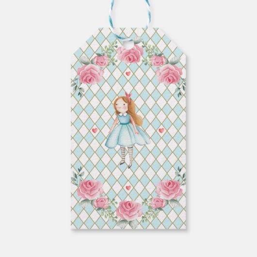 Alice in Onederland Mad Hatter Tea Party Verjaarda Cadeaulabel (Achterkant)