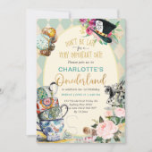 Alice in Onederland Mad Tea 1e verjaardag Kaart (Voorkant)