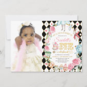 Alice in ONEderland Mad Tea Party 1st Birthday Kaart (Voorkant)
