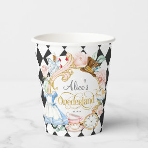 Alice in Onederland, meisje 1 verjaardag Papieren Bekers
