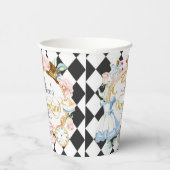 Alice in Onederland, meisje 1 verjaardag Papieren Papieren Bekers (Rechts)