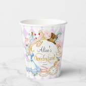 Alice in Onederland, meisje van 1 jaar Papieren Bekers (Achterkant)