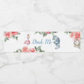 Alice in Onederland plastic flesetiket Waterfles Etiket (Enkel label)