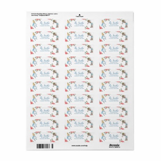 Alice in Onederland Return Address Labels (Full Sheet)