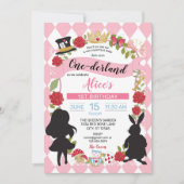 Alice in Onederland (roze/rood) Kaart (Voorkant)