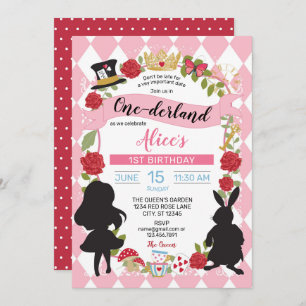 Alice in Onederland (roze/rood) Kaart