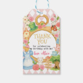 Alice in Onederland Tea Party Verjaardag Bedankt Cadeaulabel (Voorkant)