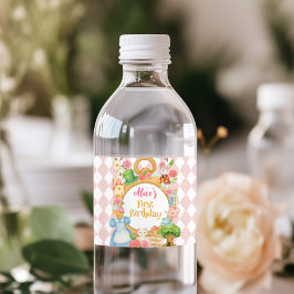 Alice in Onederland Tea Party Verjaardag Waterfles Etiket
