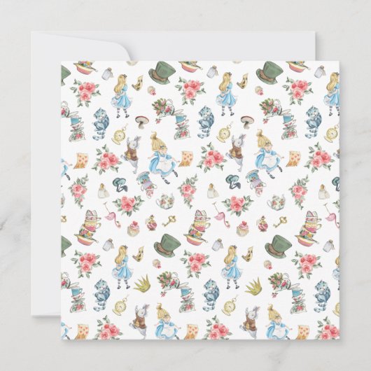 Alice in Onederland Thmed Birthday Party Napkins Kaart (Voorkant)