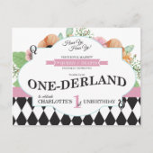 Alice in Onederland - uitnodiging tot het Briefkaa (Voorkant)