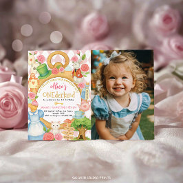 Alice in Onederland Uitnodiging voor verjaardagsfo