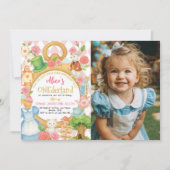 Alice in Onederland Uitnodiging voor verjaardagsfo (Voorkant)