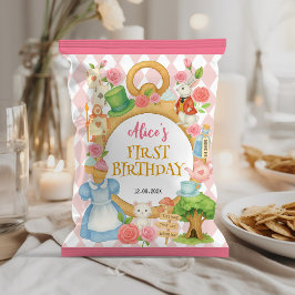 Alice in Onederland Verjaardag Chip Bag Wrapper Flyer