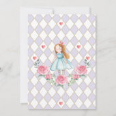 Alice in Onederland Verjaardag Mad Tea Party Paars Kaart (Achterkant)