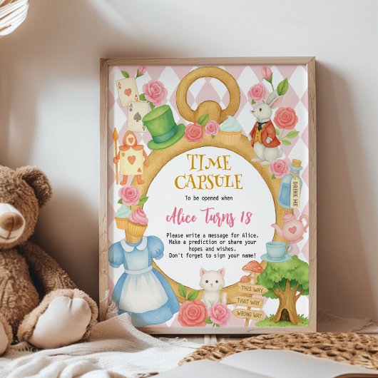 Alice in Onederland Verjaardagsfeestje Time Capsul Poster