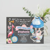 Alice in ONEderland verjaardagstheebord Kaart (Staand voorkant)