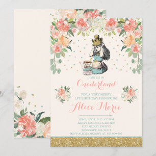  Alice in OneDerland verjaardagsuitnodiging Kaart