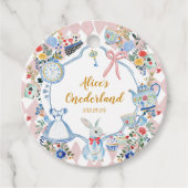 Alice in Onederland Whimsical Verjaardag Bedankjes Labels (Voorkant)