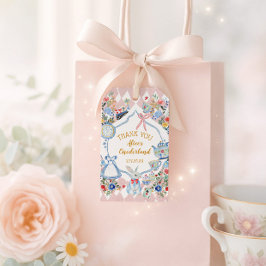 Alice in Onederland Whimsical Verjaardag Bedankt Cadeaulabel