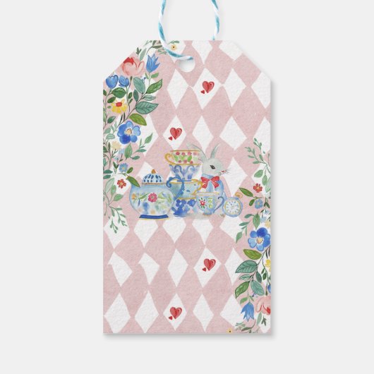 Alice in Onederland Whimsical Verjaardag Bedankt Cadeaulabel (Achterkant)