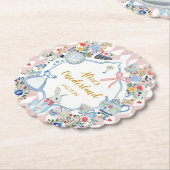 Alice in Onederland Whimsical Verjaardag Kartonnen Onderzetters (Gekanteld)