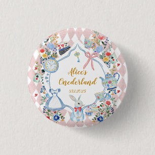 Alice in Onederland Whimsical Verjaardag Ronde Button 3,2 Cm