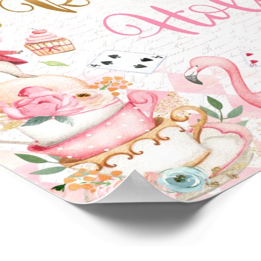 Alice in Onederland Wonderland Birthday Party Poster (Hoek)