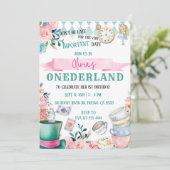 Alice in Onederland Wonderland Uitnodiging tot ver (Staand voorkant)