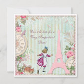 Alice in Parijs Shabby Chic Birthday Kaart (Voorkant)
