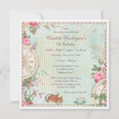 Alice in Parijs Shabby Chic Wonderland Theepartij Kaart (Achterkant)