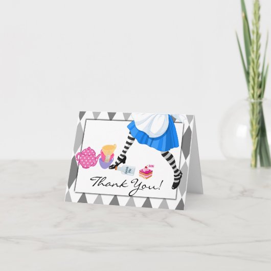 Alice in Sprookjesland dankt u kaardt Bedankkaart (Voorkant)