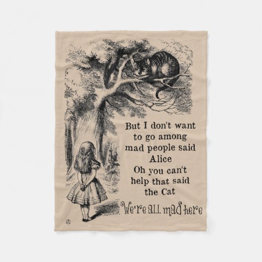 Alice in Sprookjesland; De Kat van Cheshire met Fleece Deken (Voorkant)