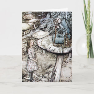 Alice in Sprookjesland - Raad van Caterpillar Feestdagen Kaart