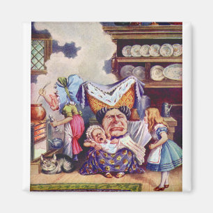 Alice in The Kitchen met de Baby Duchess en Pig Magneet