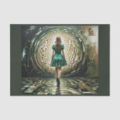 Alice in the Wonderland entering the rabbit hole Tissuepapier (Voorkant)