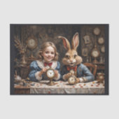 Alice in the Wonderland ontmoet March Hare Tissuepapier (Voorkant)