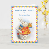 Alice in Verjaardag van de Douane van het Konijn Kaart (Gele Bloem)