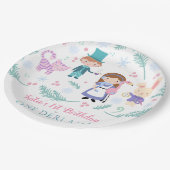 Alice in Winter One-Derland | Wonderland Birthday Papieren Bordje (Gekanteld)