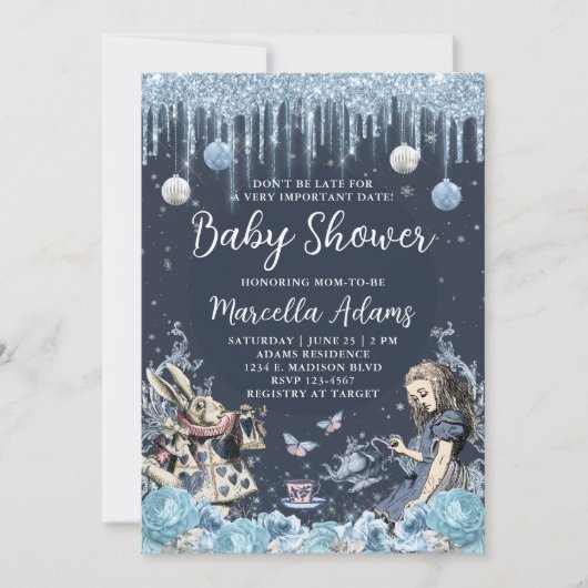 Alice in Winter Wonderland Blue Kaart (Voorkant)