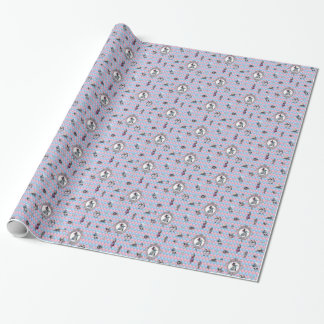 Alice in Winter Wonderland op roze/blauwe achtergr Cadeaupapier