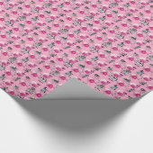 Alice in Winter Wonderland op roze gestreept Cadeaupapier (Hoek)