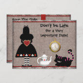 Alice in Wondeland Save the Date Baby shower Aankondigingskaart (Voorkant / Achterkant)