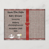 Alice in Wondeland Save the Date Baby shower Aankondigingskaart (Achterkant)