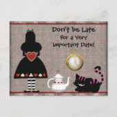 Alice in Wondeland Save the Date Baby shower Aankondigingskaart (Voorkant)