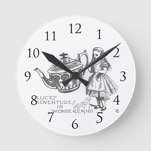 Alice in Wonder Land Ronde Klok (Voorkant)