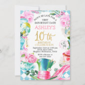 Alice In Wonderland 10e verjaardagsuitnodiging Kaart (Voorkant)