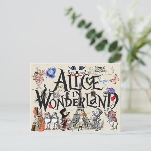 Alice in Wonderland 1865 Briefkaart (Staand voorkant)
