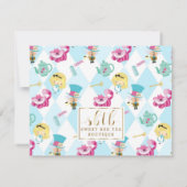 Alice in Wonderland 1e verjaardag Hartelijk dank Bedankkaart (Achterkant)