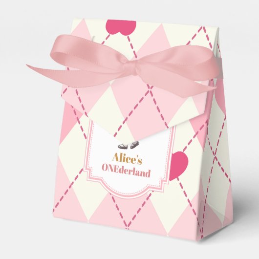 Alice in Wonderland 1e verjaardag Onederland Bedankdoosjes (Voorkant Zijde)