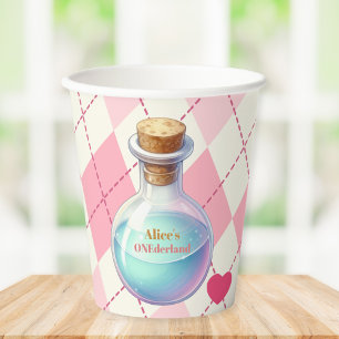 Alice in Wonderland 1e verjaardag Onederland Papieren Bekers